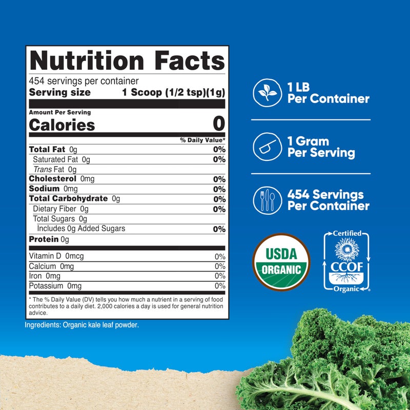 Nutricost Organic Kale Powder 1LB - All Natural, Non-GMO, Gluten Free, Certified USDA Organic Kale - Image 2